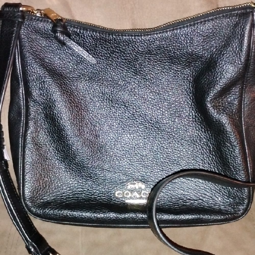 Coach Pebbled Black Leather Crossbody